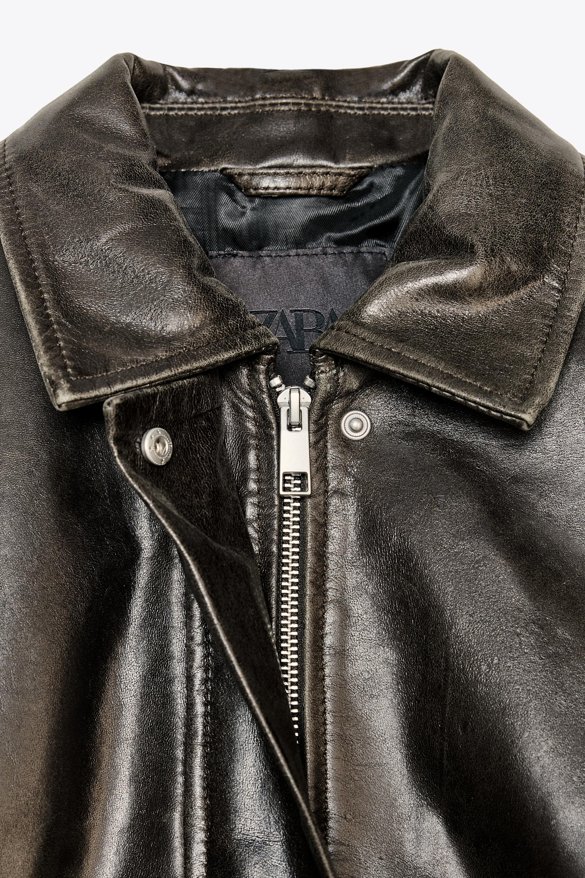 【ZARA】BOMBER PIEL 100% ZW COLLECTION LIMITED EDITION ZW COLLECTION LIMITED EDITION 100% LEATHER BOMBER JACKET