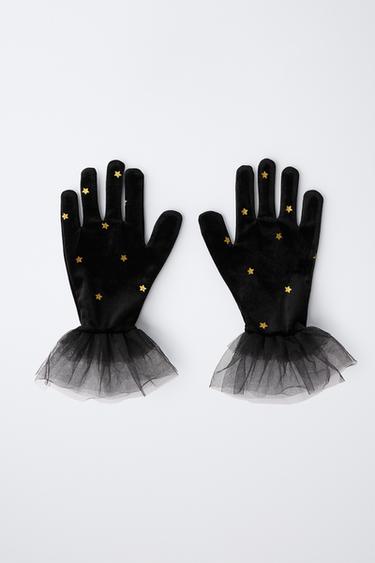 VELVET WITCH COSTUME GLOVES - Black by Zara - Image 3