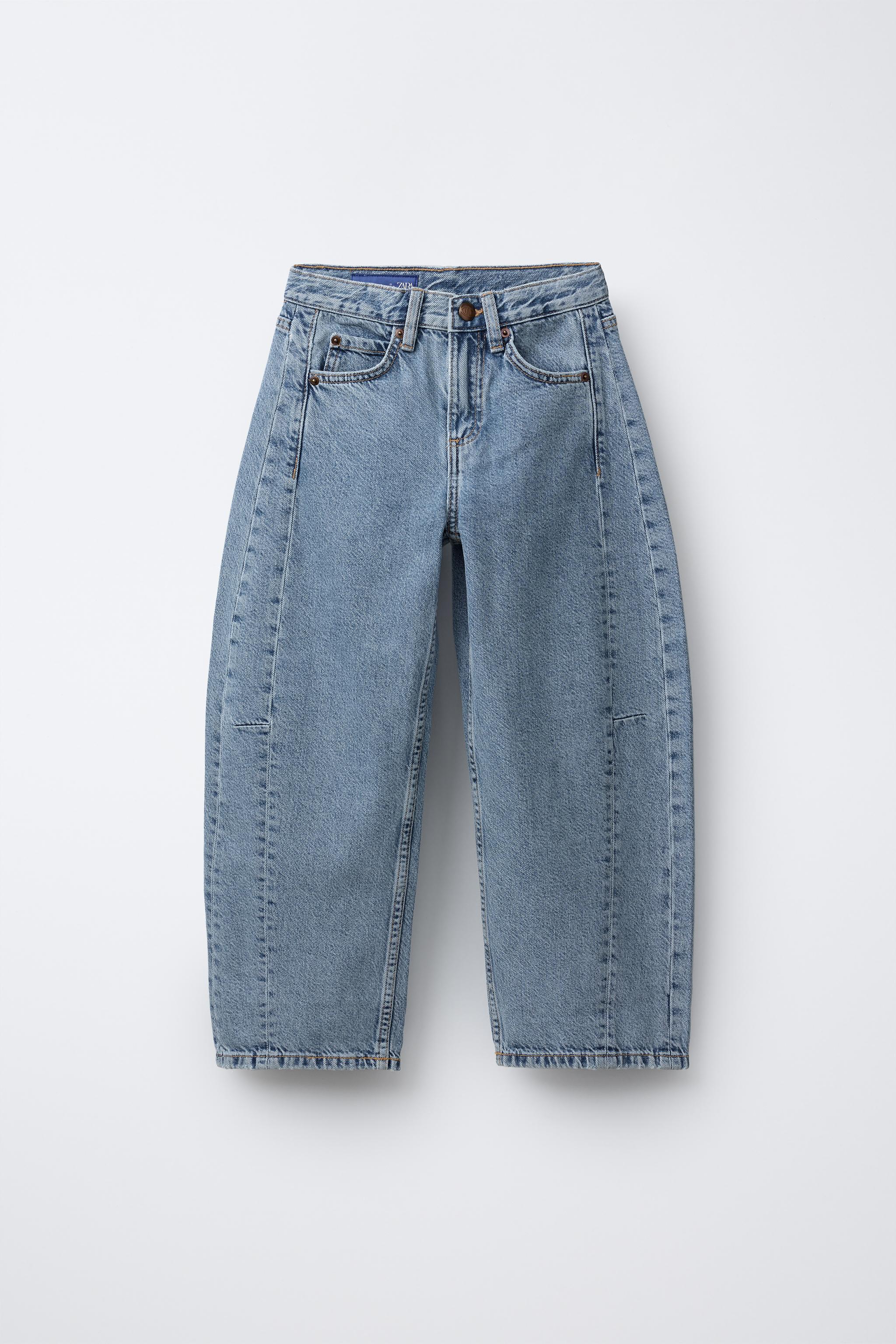 【ZARA】BLLN DNM 14 濃青 | 8527/800/420 CHAMPION ® X ZARA BARREL JEANS - Blue | ZARA United States