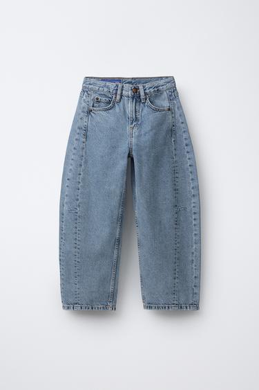 Zara CHAMPION ® X ZARA BARREL JEANS - Blue - Image 0