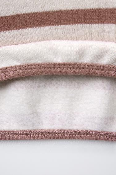 STRIPED SWEATSHIRT AND SOFT RIBBED LEGGINGS SET - Brown marl by Zara - Image 3