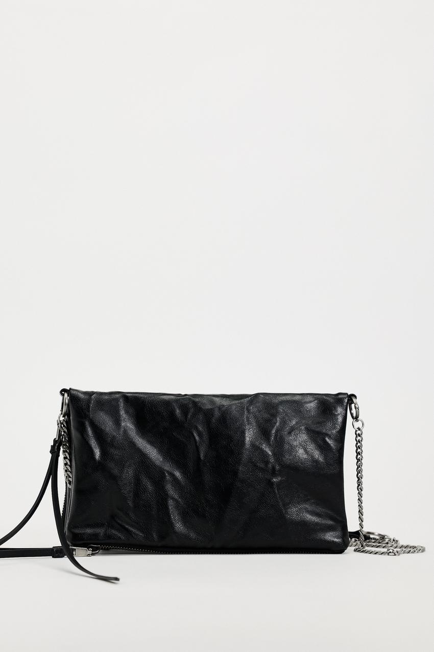 Zara rocker crossbody bag black Clearance
