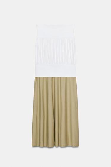 ROBE MIDI BIMATIÈRE - Blanc de Zara - Image 6