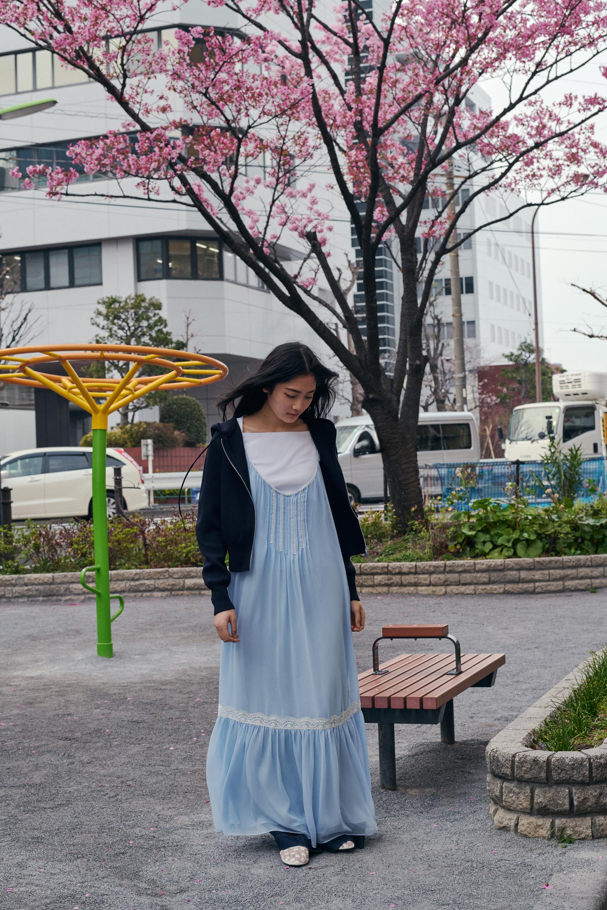 無地ニット フード付きジャケット - ブルー | ZARA Japan / 日本