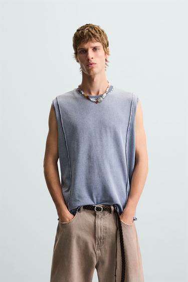 WASHED KNIT TANK TOP - Lilac by Zara