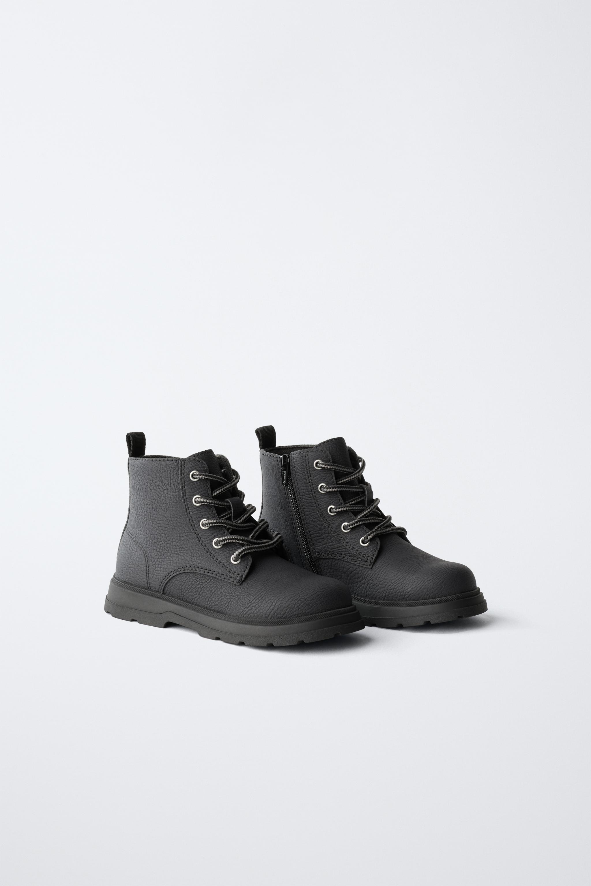 レースアップブーツ - ブラック | ZARA Japan / 日本