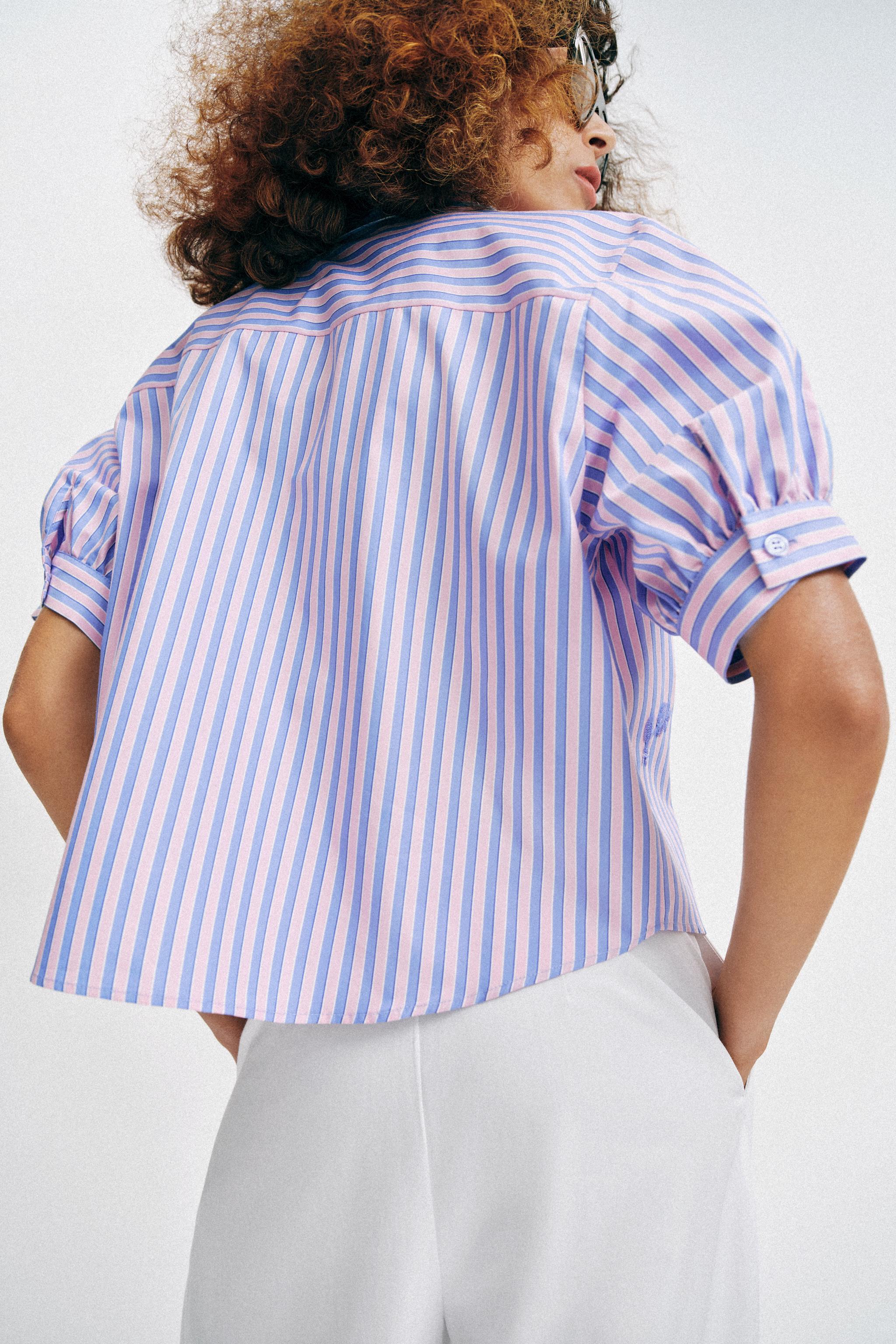 SEQUINED STRIPED SHIRT
