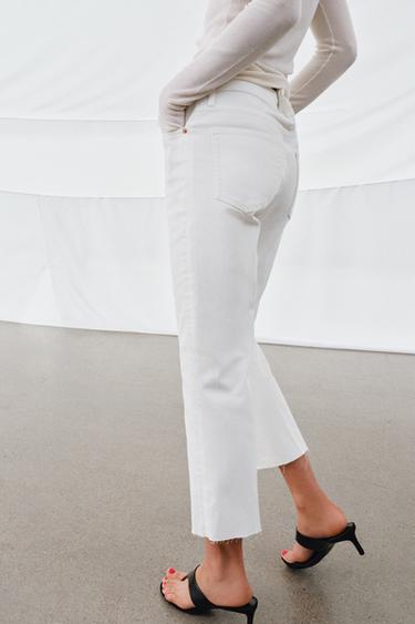 JEAN ZW COLLECTION CROPPED FLARE TAILLE MOYENNE - Blanc de Zara - Image 4