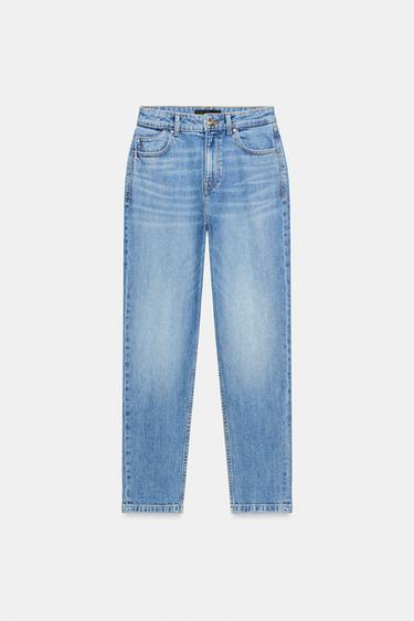 Zara Z1975 HIGH-RISE MOM FIT JEANS - Mid-blue