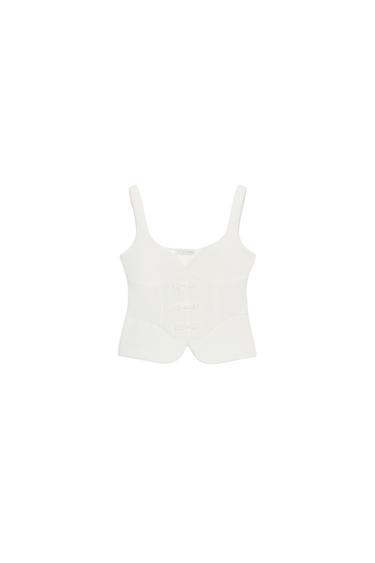 STRAPPY TOP WITH FROG CLOSURE