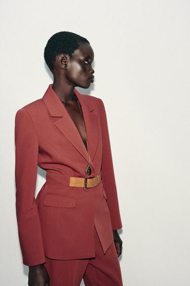 BLAZER CEINTURE LARGE - MARSALA de Zara - Image 4