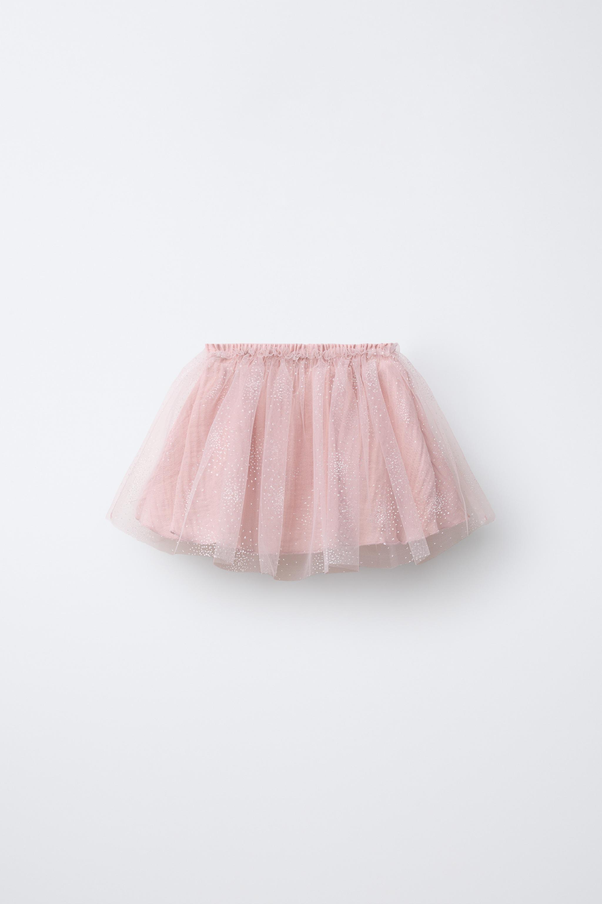 GLITTER TULLE SKIRT WITH BOW - Pale pink | ZARA United States