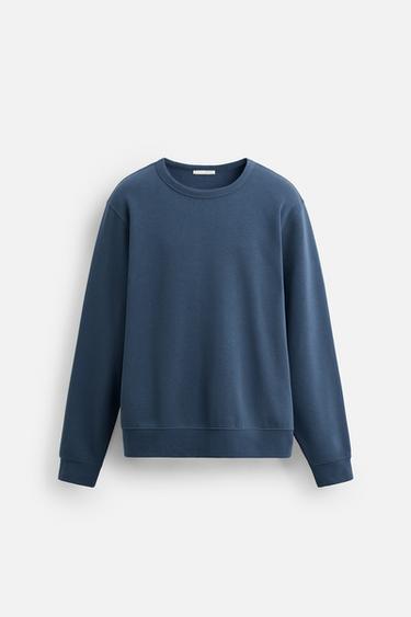SUDADERA BÁSICA CREW NECK - Azul medio de Zara
