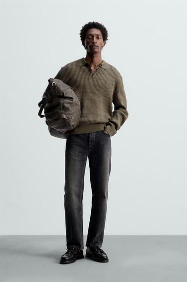 POLO DE MALHA COM TEXTURA - Terra da Zara - Imagem 0