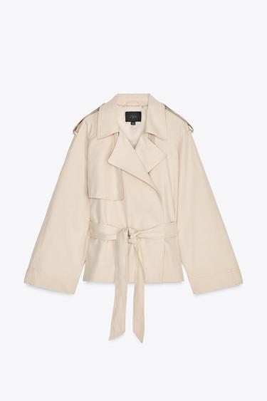 TRENCH COURT À CEINTURE - Marron clair de Zara - Image 5