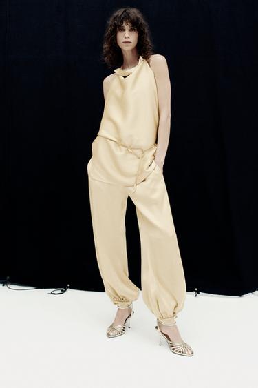 ZW COLLECTION SATIN BALLOON TROUSERS - Golden by Zara - Image 0