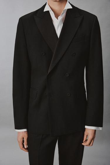 DOUBLE-BREASTED TUXEDO-STYLE BLAZER - Black by Zara - Image 5