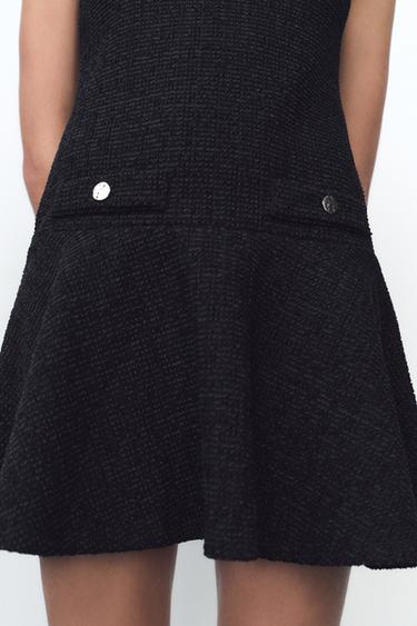 ROBE COURTE TEXTURÉE - Noir de Zara - Image 2