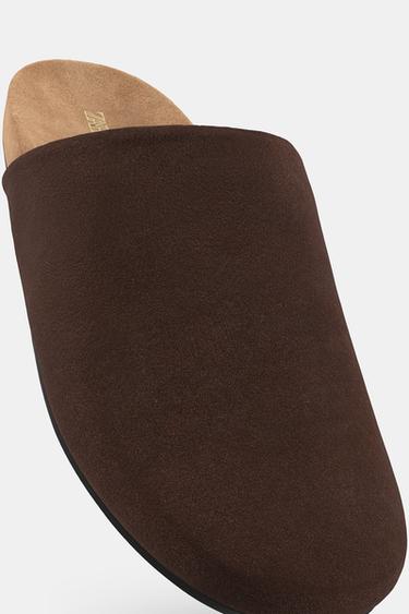 MULES PLATES EN CUIR - Marron chocolat de Zara - Image 5