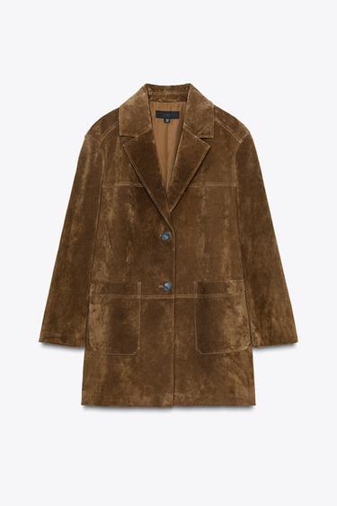 VESTE LONGUE 100 % CUIR - whisky de Zara - Image 2