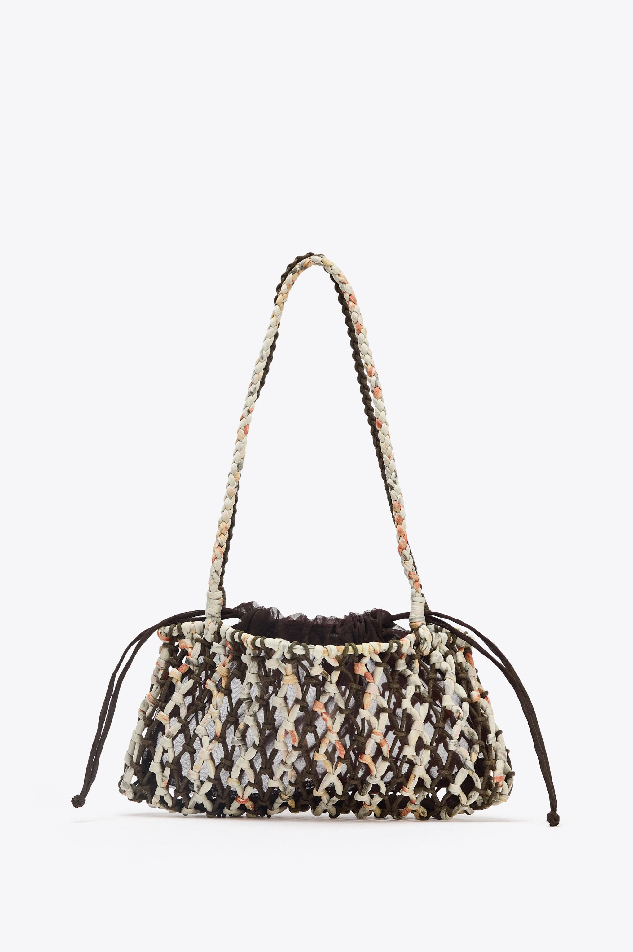 ZARA【NEW】BRAIDED TOP MINI BAG MINI WOVEN BRAIDED BAG - Chocolate | ZARA United States