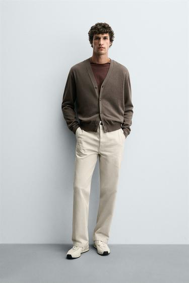 LIGHTWEIGHT TEXTURED CARDIGAN - Mink by Zara - Image 0