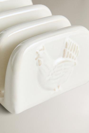 PORTE-TOASTS CÉRAMIQUE POULE - Crème de Zara - Image 4