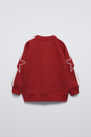 VARSITY SWEATSHIRT - Red by Zara - Image 1