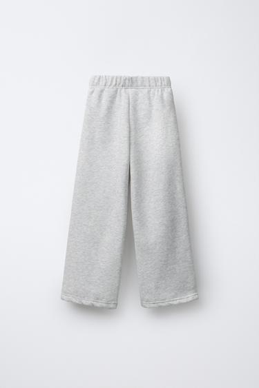 CINNAMOROLL © SANRIO WIDE-LEG FLEECE TROUSERS - Grey marl by Zara - Image 1