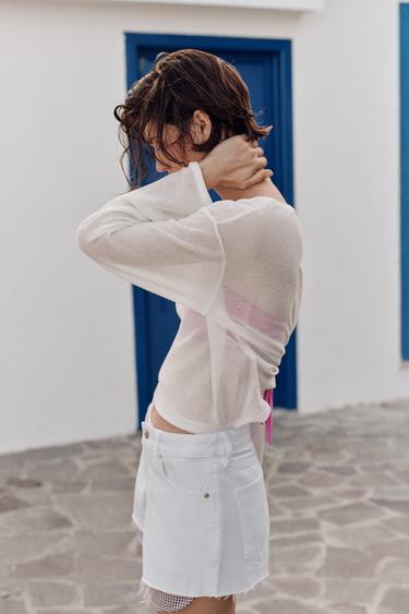 SHORT Z1975 MOM FIT EFFILOCHÉ - Blanc de Zara - Image 2