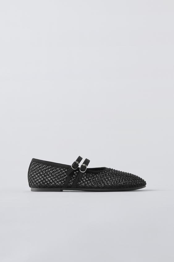 SPARKLY BALLET FLATS - Black | ZARA Canada