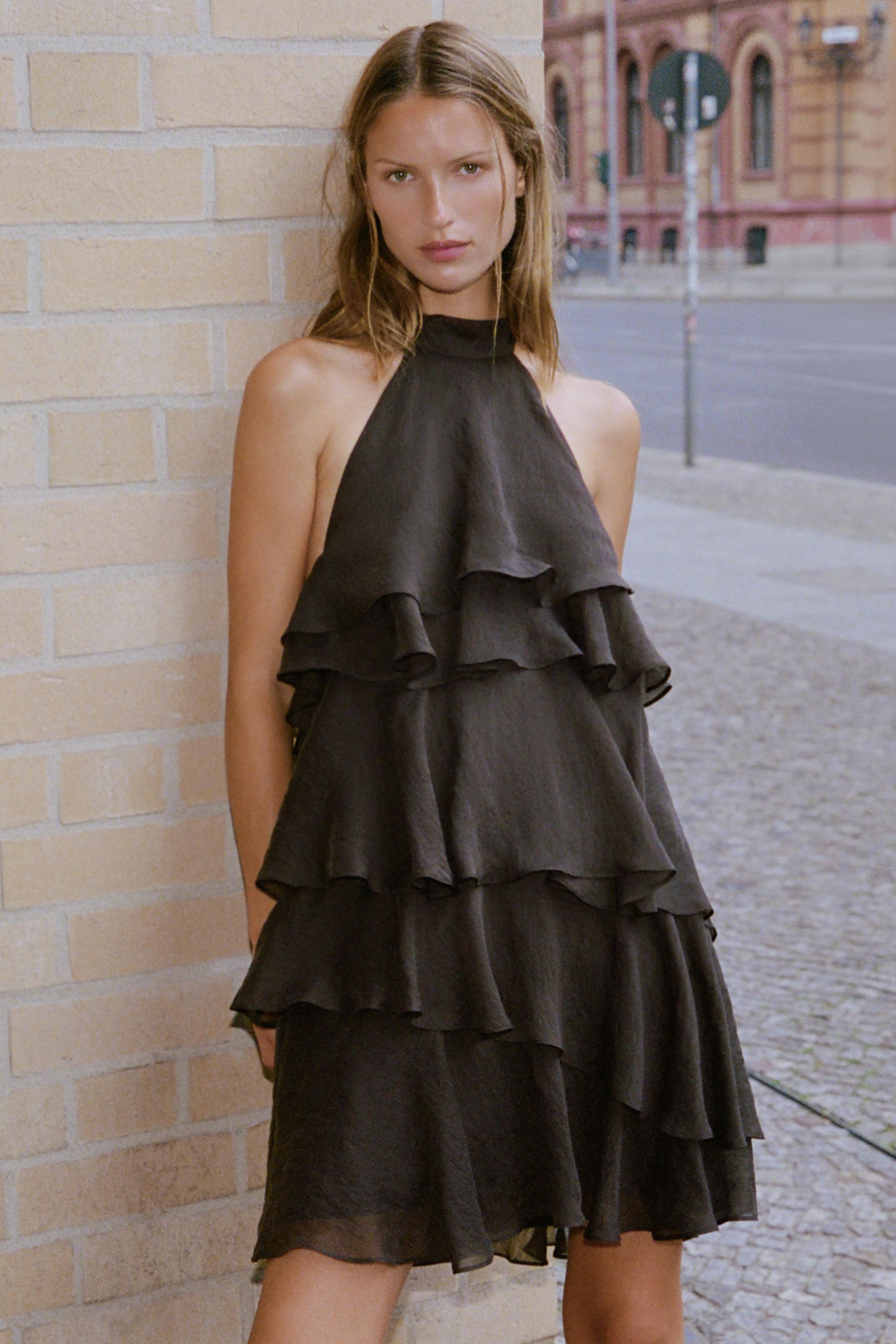 Женские платья Zara SHORT RUFFLED DRESS