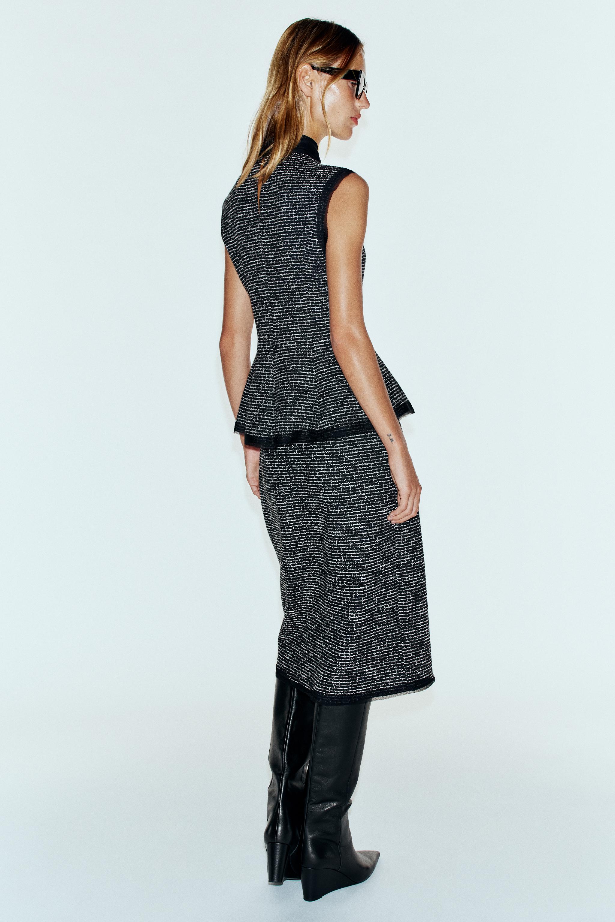 STRUCTURED COMBINED MIDI SKIRT