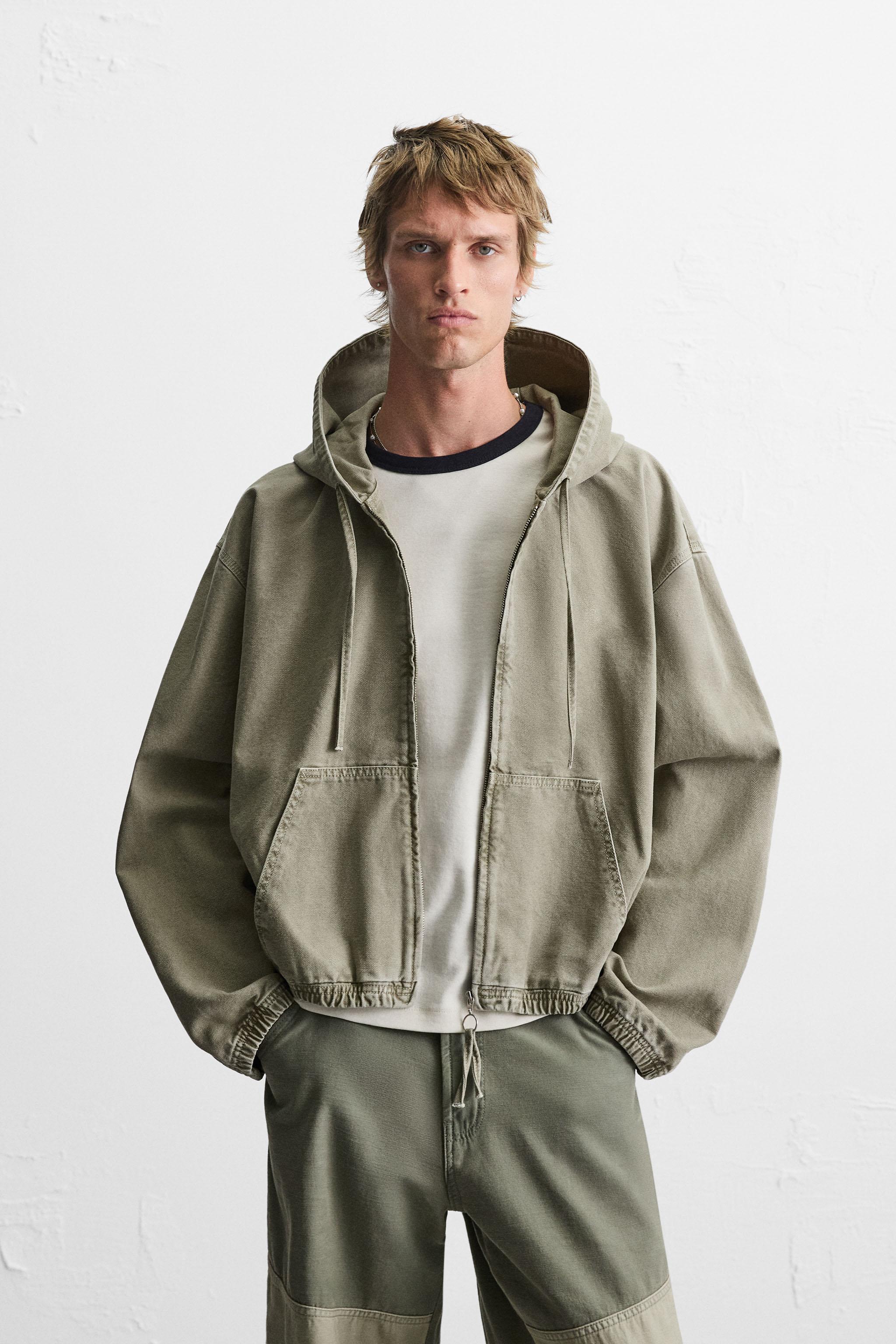 すぐ届く【ZARA】完売品 ウォッシュドフード付きジャケット
