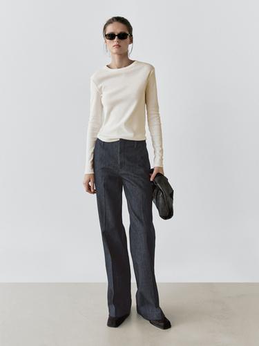 Zara Mid-rise wide-leg jeans - Blue