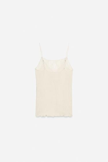 SEAMLESS LACE TOP - Beige-pink by Zara - Image 4
