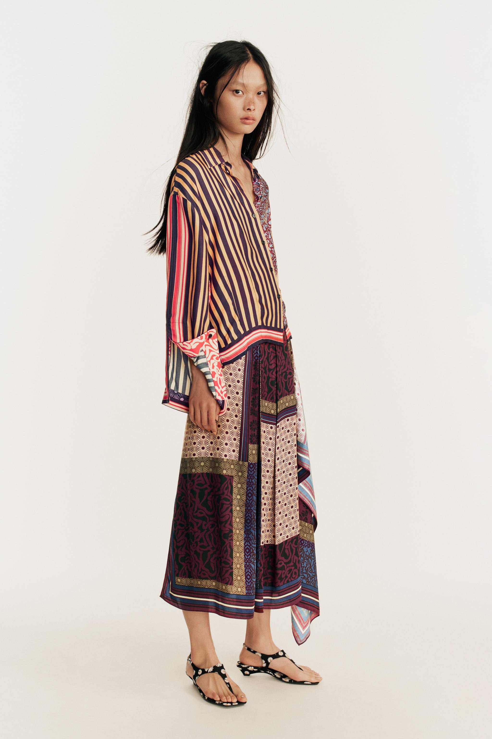 Женские рубашки Zara LIMITED EDITION PRINTED COMBINATION SHIRT — фото 3
