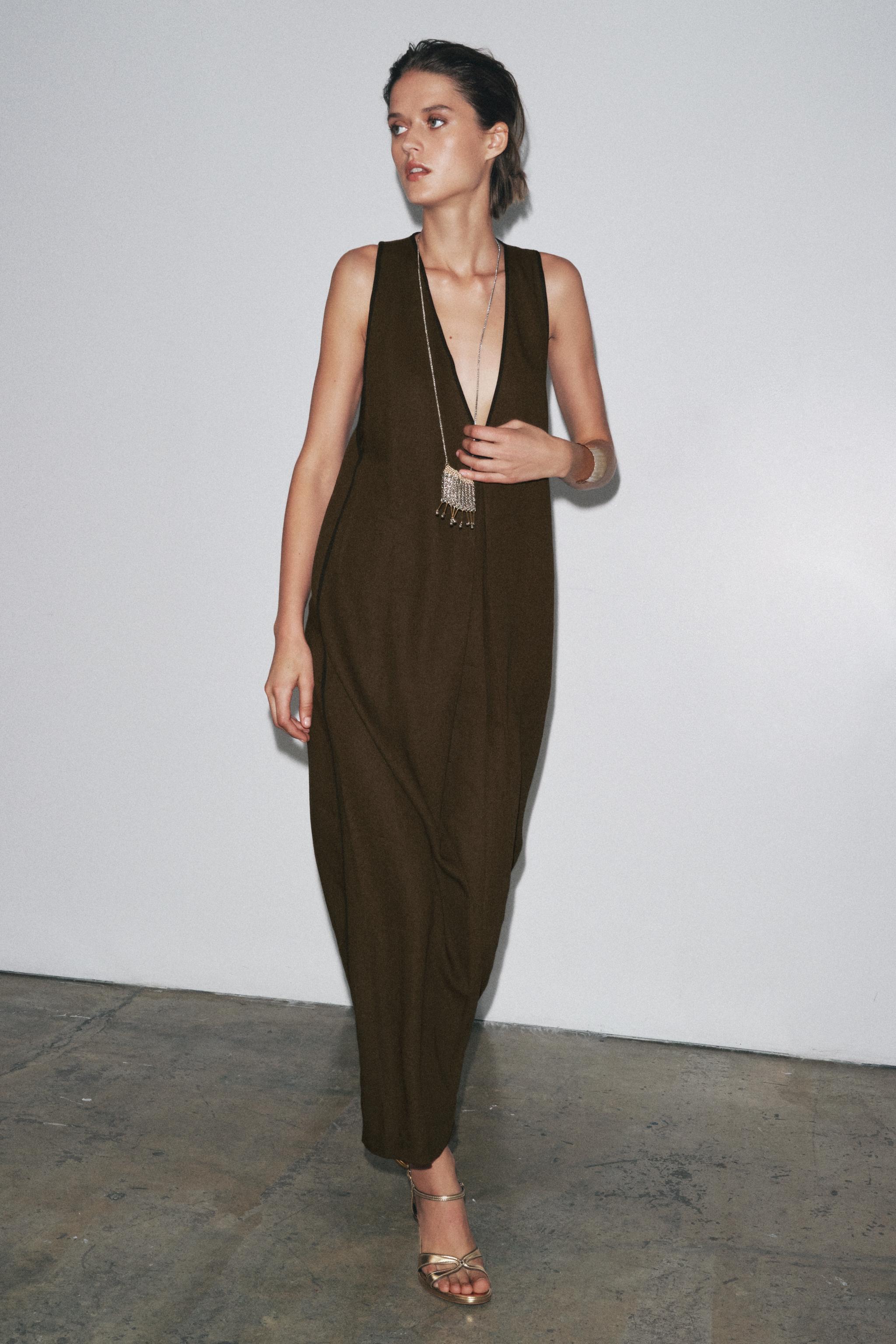 ROBE MI-LONGUE MÉLANGE LIN ZW COLLECTION