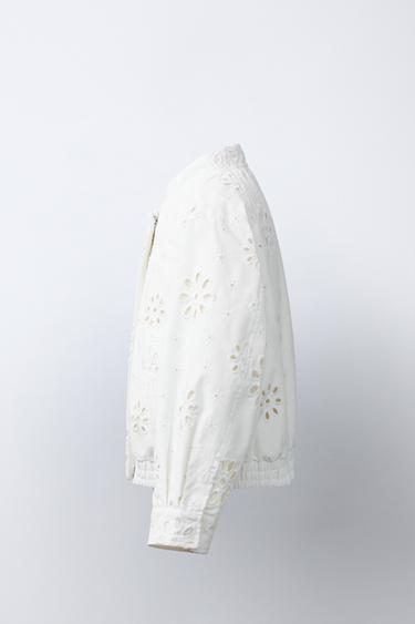 BLOUSON BRODERIE SUISSE - Blanc de Zara - Image 2