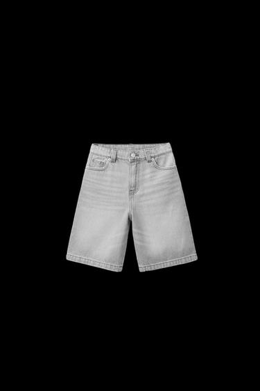 BERMUDA DENIM WIDE FIT - Gris medio de Zara - Imagen 0