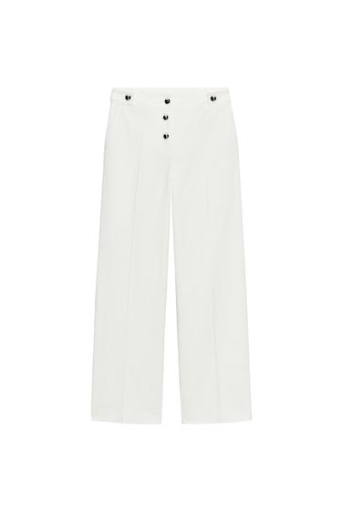 TROUSERS WITH METAL BUTTONS - Ecru by Zara