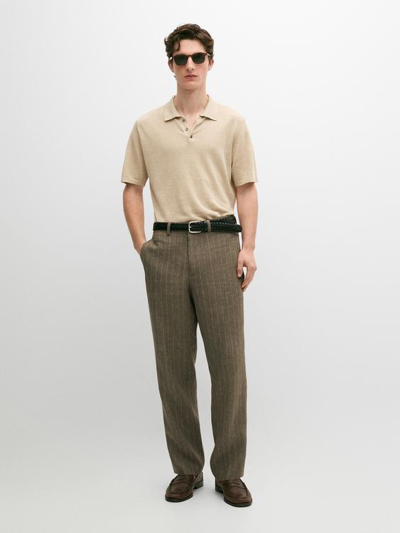 Striped linen trousers from Zara - $180