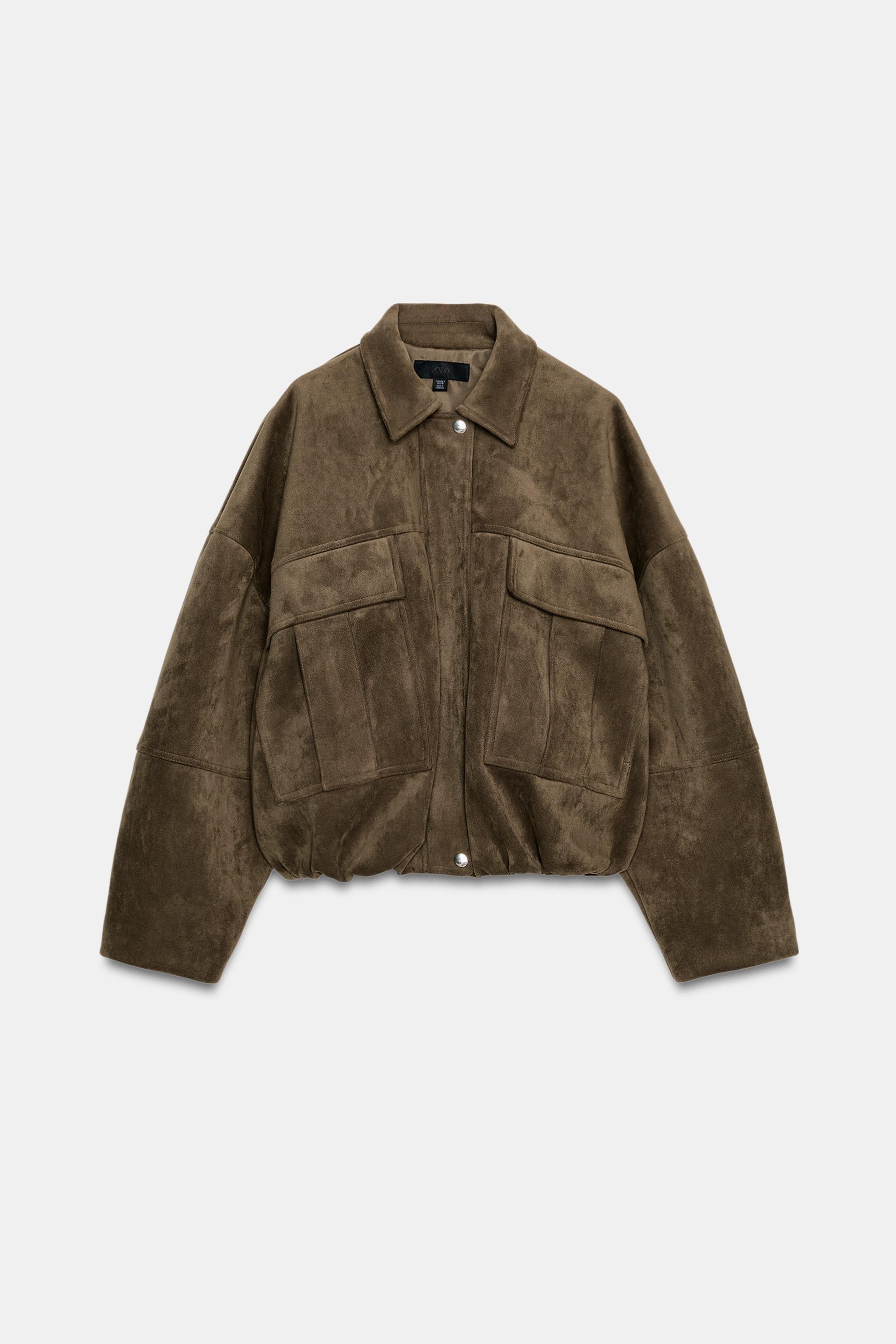 KAPÜŞONLU SUNİ SÜET OVERSIZE BOMBER CEKET - Görsel 10