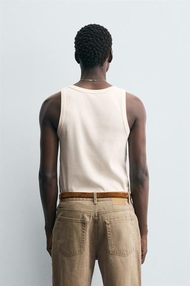 RIBBED TANK TOP - Ecru by Zara - Image 2