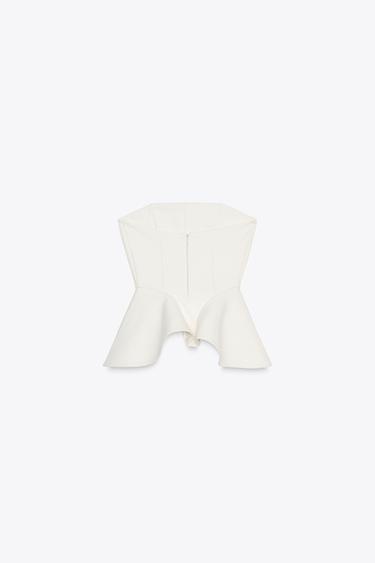TOP INTERLOCK BANDEAU - Écru de Zara - Image 8