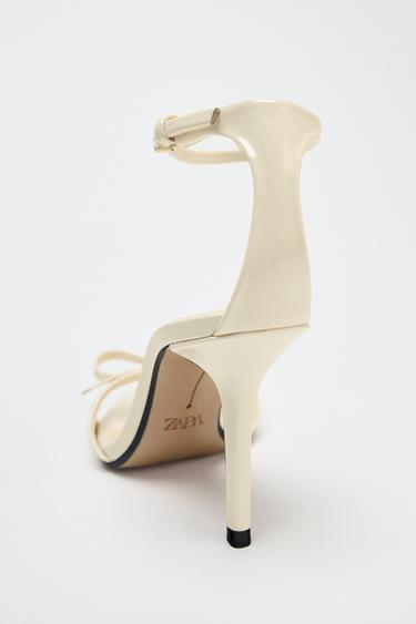 BOW HEELED SANDALS - Ecru White by Zara - Image 4