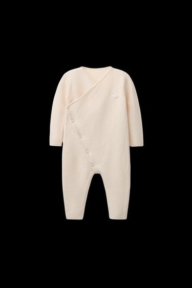 KIMONO PUNTO PATITO BORDADO - Crema de Zara - Imagen 0