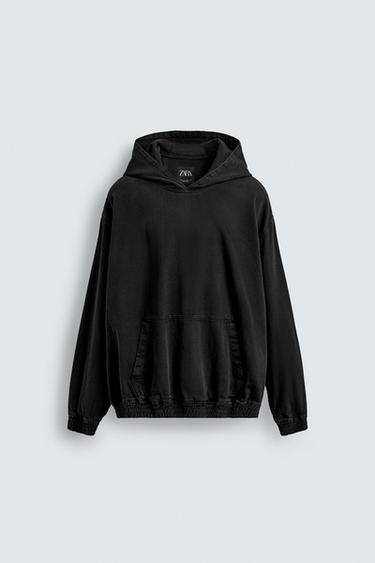DENIM HOODIE - Black by Zara - Image 0