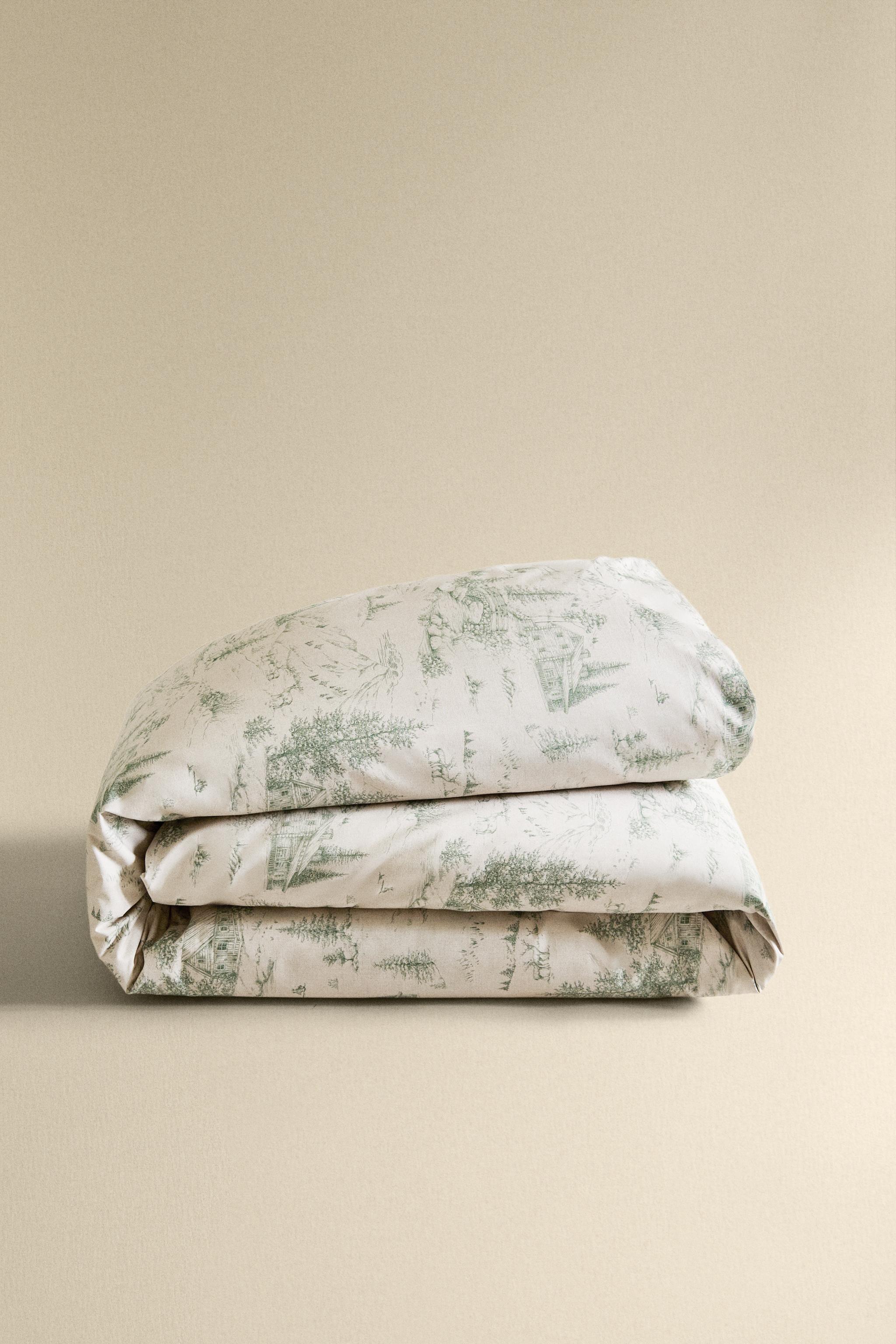 CHRISTMAS TOILE DE JOUY PERCALE DUVET COVER