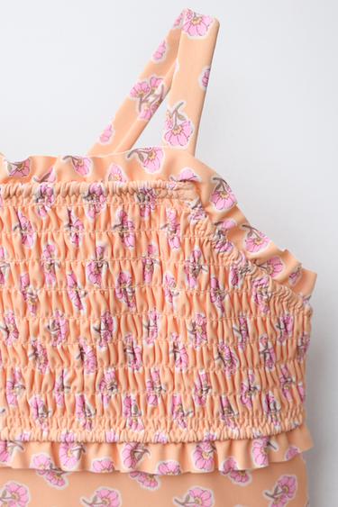 1-6 ANS/ MAILLOT DE BAIN NID D'ABEILLE À FLEURS - Rose de Zara - Image 2